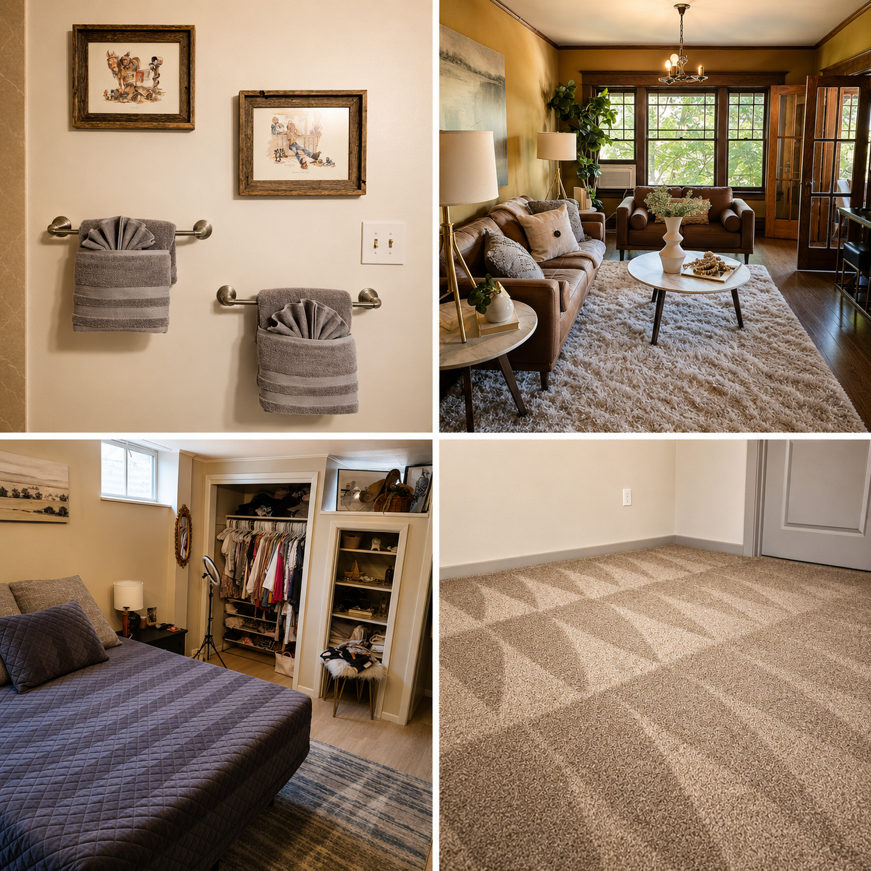 Clean home interiors collage